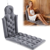 Novabright front view of dark gray sauna cushion showing full-length support and comfort