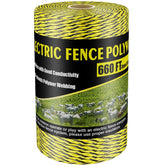 NQN front view of 660FT polywire spool showing bright color and compact roll, easier transport