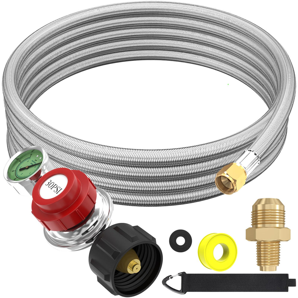 NQN front view of hose and regulator showing robust assembly and secure connection
