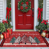 Nuanchu front door mat showing festive design and warm welcome benefit