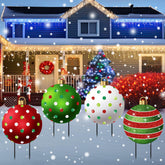 Nuanchu front view of metal Christmas ball signs adds festive curb appeal