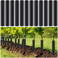 Nuenen front pack showing 12 black tree guards and easy storage benefit