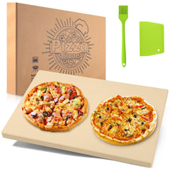 NumRise front view of rectangular pizza stone showing full surface and edges for large baking
