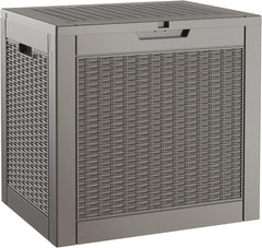 NUNU LAB front view of waterproof outdoor storage box showing compact profile and lid for secure protection