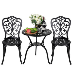 NUU GARDEN front view of full bistro set showing compact setup and durability