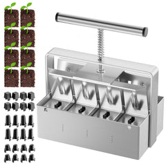 NVRGIUP front view showing 8-cell soil blocker, durable and precise