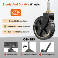 NWH all-terrain wheel closeup showing shock absorption and traction benefit