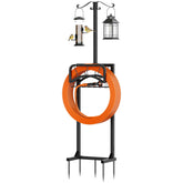 Nylaira front view of freestanding hose holder showing stable design and neat storage