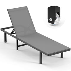 Oasbira front view of dark gray lounge chair showing sleek design and comfort