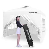 OASISHOME front view of 10x10 gazebo showing full coverage and easy access