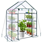 Ohuhu front view of assembled greenhouse showing full structure and entry access for easy care