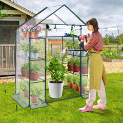 Ohuhu close-up of mesh shelf supporting pots with drainage to keep plants healthy