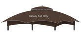 OIPUNSHLE front view of brown 10x12 canopy showing full coverage benefit