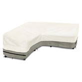 okcool front view of covered V-shaped sectional showing full protection