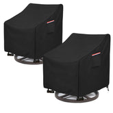 okcool front view of two black chair covers showing full protection and neat fit