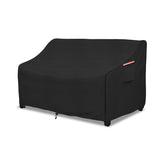 okcool front view of black two-seater sofa cover showing full fit and protection
