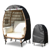 okcool front view of cover showing full egg chair protection and weather resistance