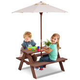 Olakids front view of picnic table showing full set and stable build