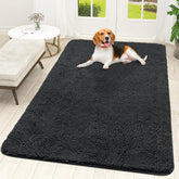 OLANLY front view of 59x35 dog door mat showing full design and absorbency