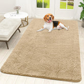 OLANLY front view of 59x35 mud mat showing absorbent chenille benefit