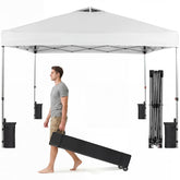 OLIXIS front view of canopy showing full 10x10 coverage and shade benefit