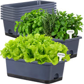 Oliz front view of 17-inch grey window box showing clean modern look and space-saving benefit