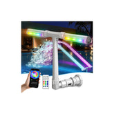 ONEANU front view showing dual sprays and LED lights, enhances pool atmosphere