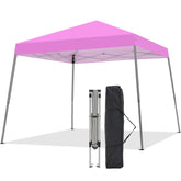 Oneofics front view canopy showing full 10x10 shelter and instant shade benefit