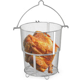 Onlyfire basket front view installed in Big Easy showing expanded cooking area and even roasting