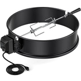 onlyfire front view ring kit shows complete rotisserie set and quick fit benefit