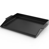 Onlyfire griddle front view showing full 23x16 cooking surface and stability benefit