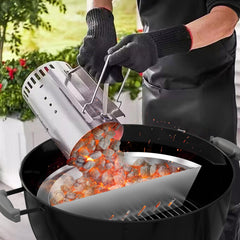 onlyfire installed inside a Weber 22" kettle demonstrating secure fit and two-zone layout