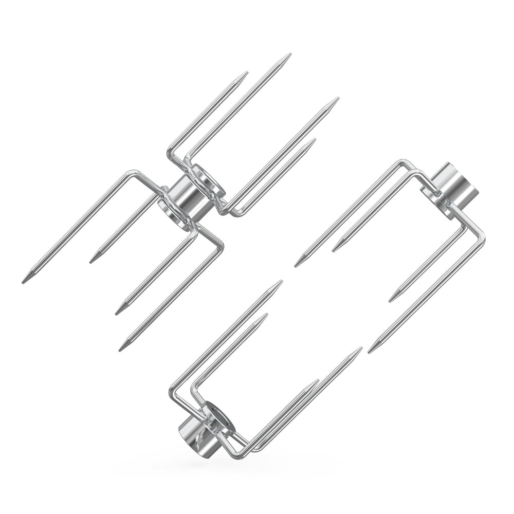 onlyfire front view of three rotisserie forks showing complete set and reliability