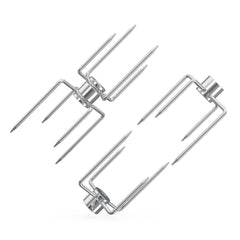 onlyfire front view of three rotisserie forks showing complete set and reliability