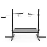 onlyfire rotisserie kit front assembly shows stable frame and portability benefits