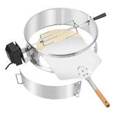 onlyfire rotisserie ring front view showing sturdy stainless steel support and stable rotation