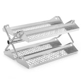 onlyfire front view of four stainless rotating trays showing fit and capacity benefit