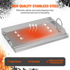onlyfire side with handles and 7cm sidewalls offering safe handling and food containment