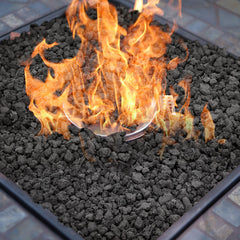 onlyfire black lava rocks arranged in fire pit improving flame appearance