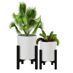 Opnons front view of both pots on stands showing modern styling and display benefit
