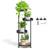 Oppro front view of 4-tier plant stand showing space-saving corner display