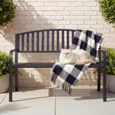 Optmspic front view bench showing elegant design and durable seating