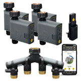 Orbit B-hyve Gen 2 front packaging showing complete 4-pack benefits