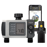 Orbit B-hyve XD front view showing ports and durable housing for reliable outdoor use