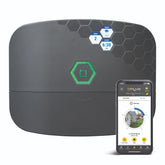 Orbit B-hyve XR front panel view showing controls and clear interface for easy programming