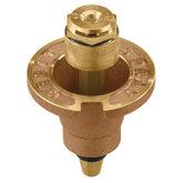 Orbit pop-up flush head front view showing compact profile and turf benefit