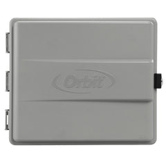 Orbit cabinet front closed showing weatherproof door and keyed lock for secure outdoor protection