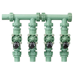 Orbit manifold front view showing four valves and durable housing for quick install