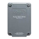 Orbit pump start relay front view showing durable weather-resistant case and labels for easy installation