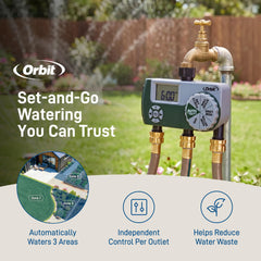 Orbit side view mounted on faucet showing secure threaded connection and stability